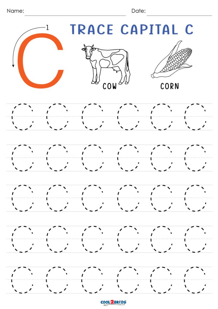 Free Printable Letter C Tracing Worksheets