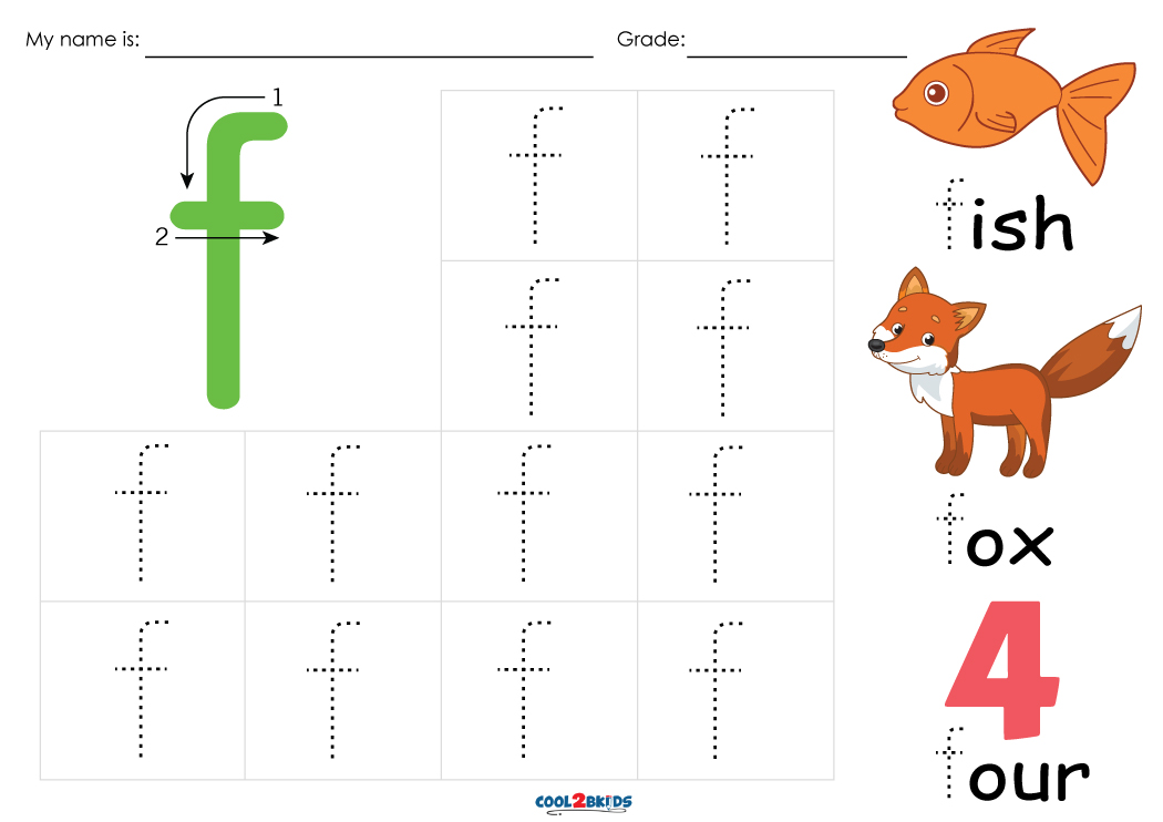 Free Letter F Tracing Worksheets 96F