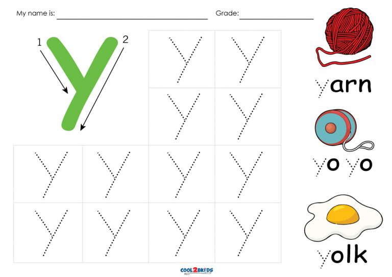 Free Printable Letter Y Tracing Worksheets