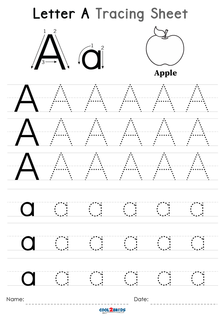 Traceable Letter A Printable