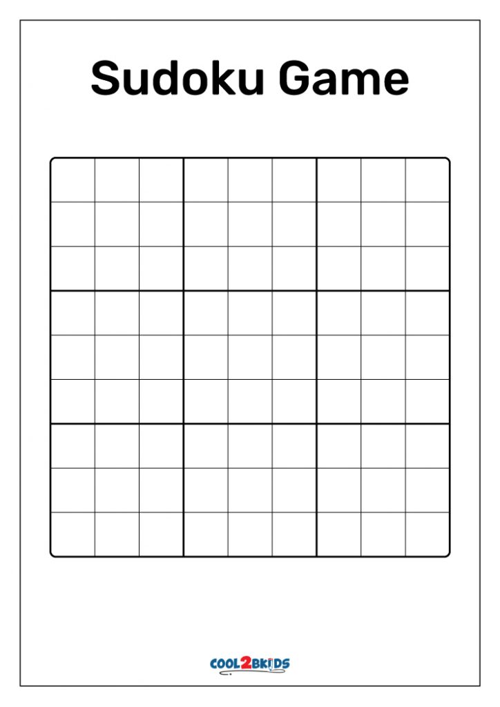 Free Printable Blank Sudoku Puzzles