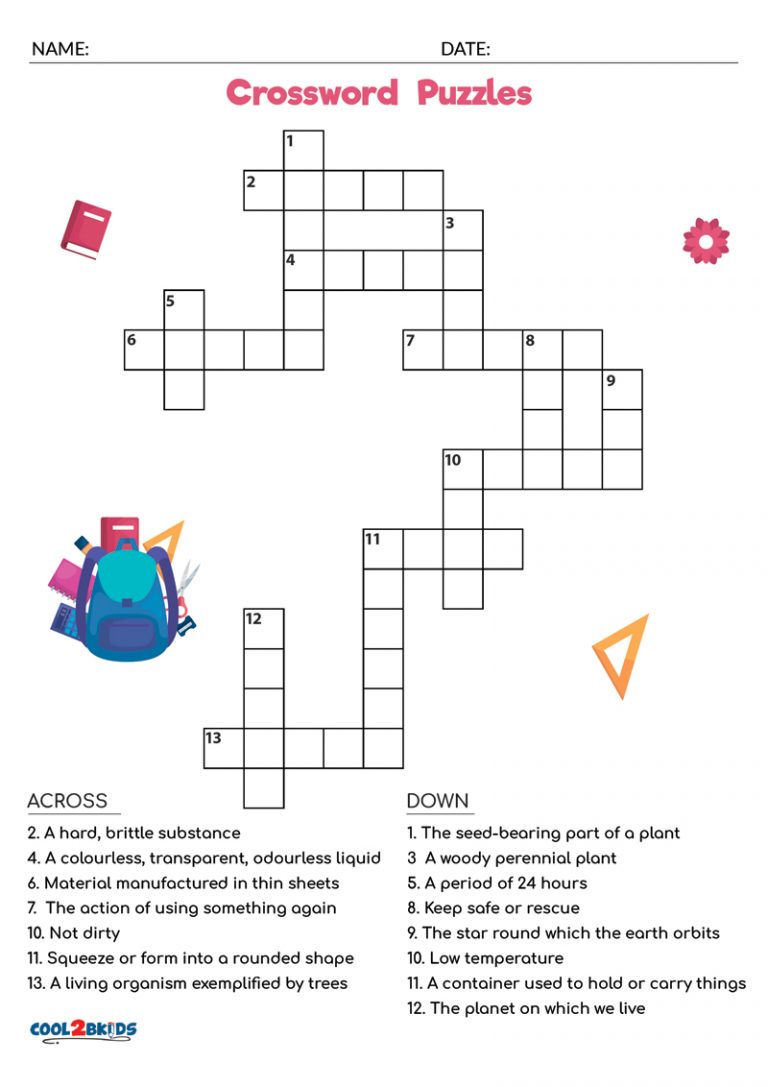 Free Printable Easy Crossword Puzzles