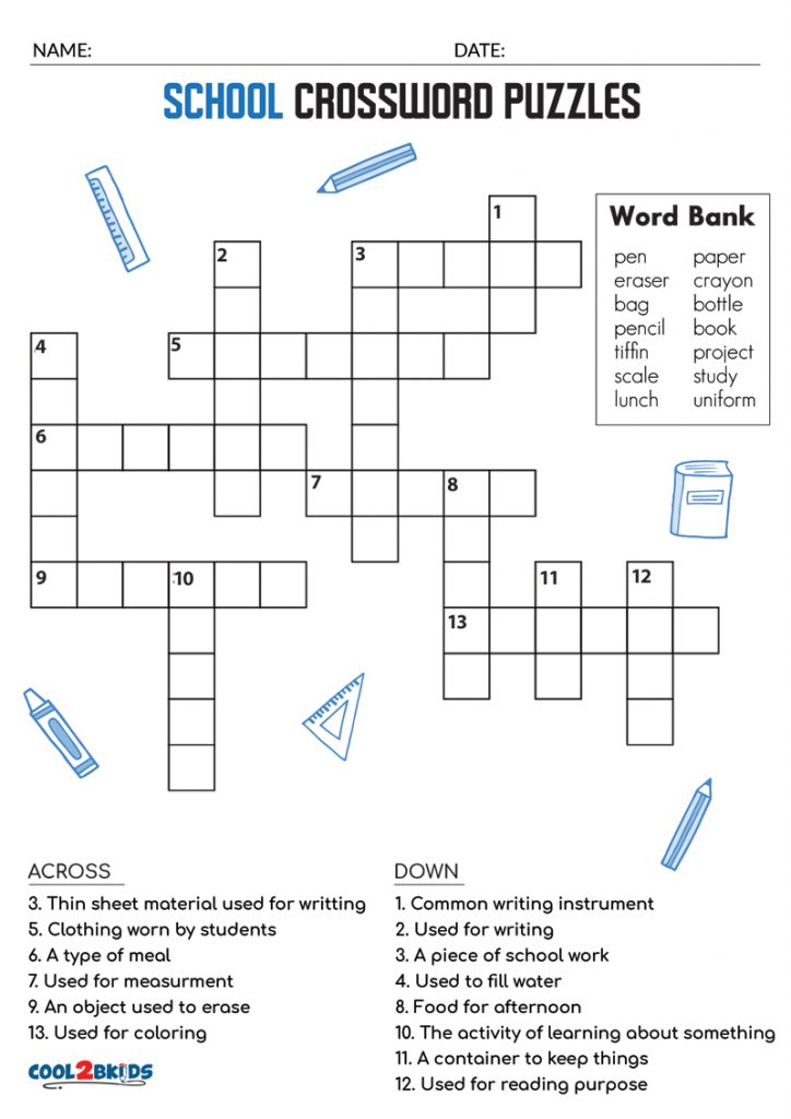 Free Printable Easy Crossword Puzzles