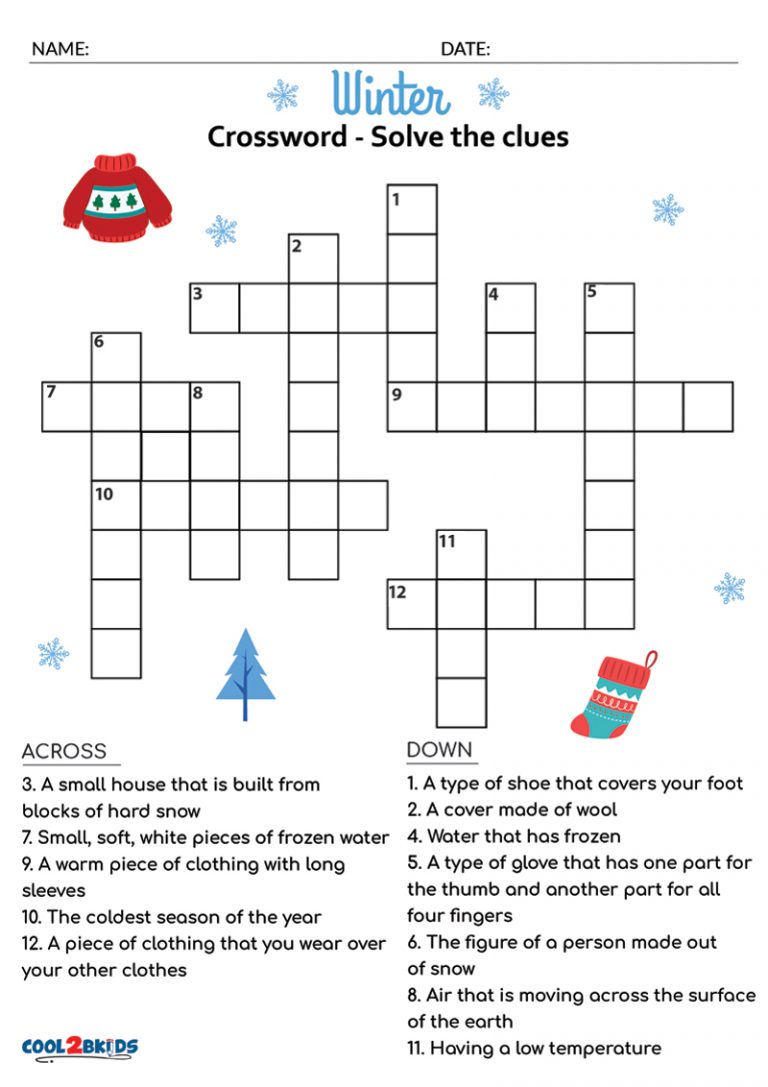 Free Printable Easy Crossword Puzzles