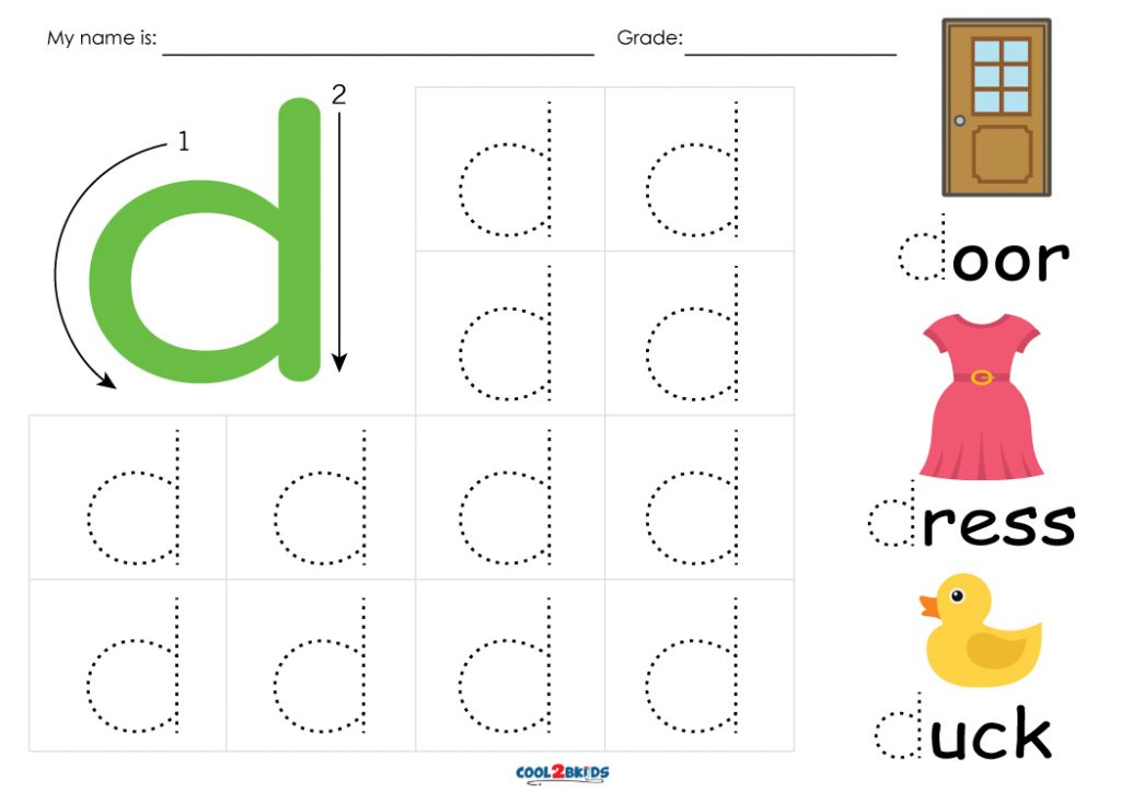 Free Printable Letter D Tracing Worksheets
