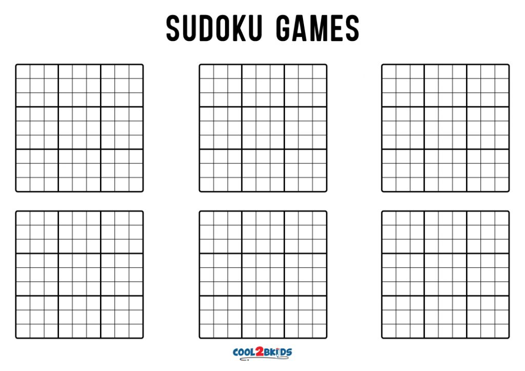 Free Printable Blank Sudoku Puzzles