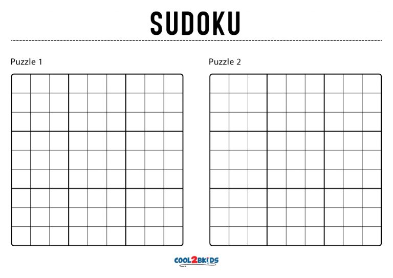 Free Printable Blank Sudoku Puzzles