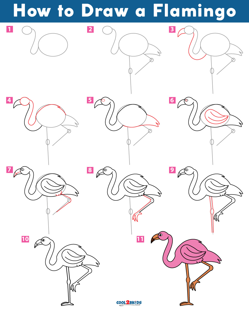 Фламинго рисунок поэтапно пастелью