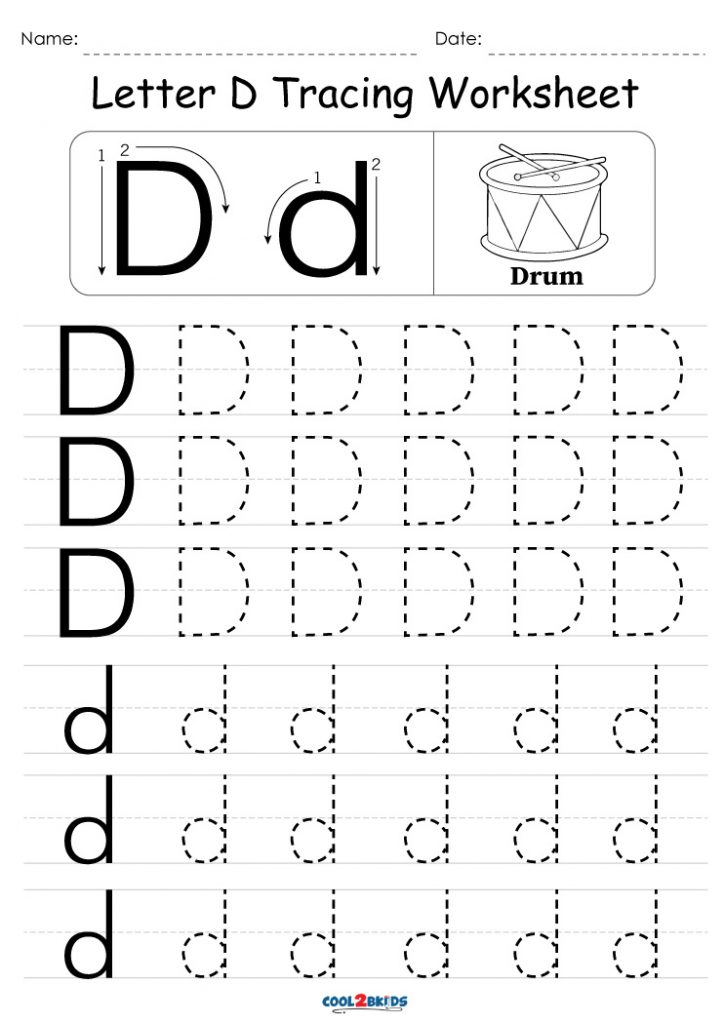 Free Printable Letter D Tracing Worksheets