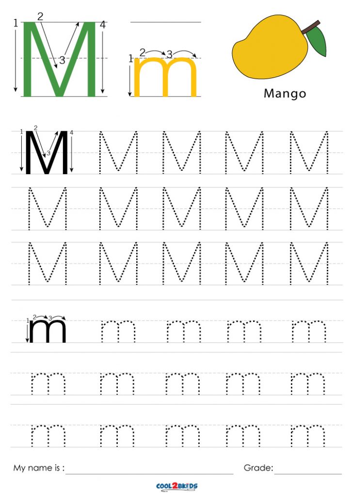 Free Printable Letter M Tracing Worksheets