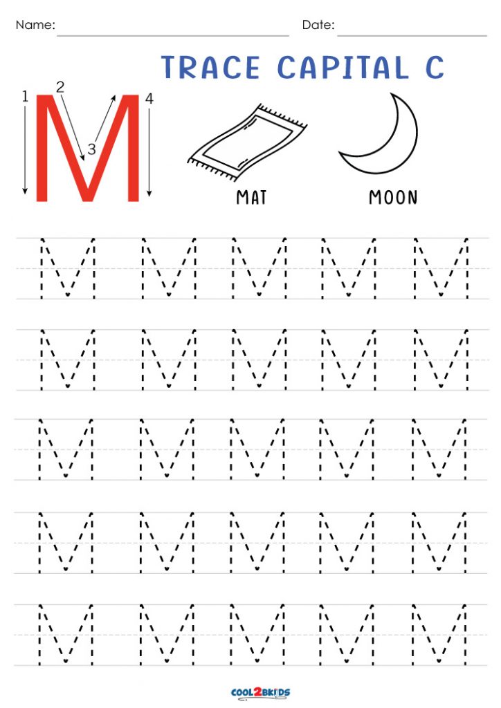 Small Letter M Tracing Worksheets