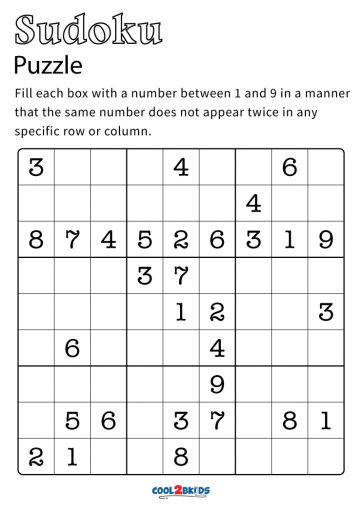 Free Printable Medium Sudoku Puzzles