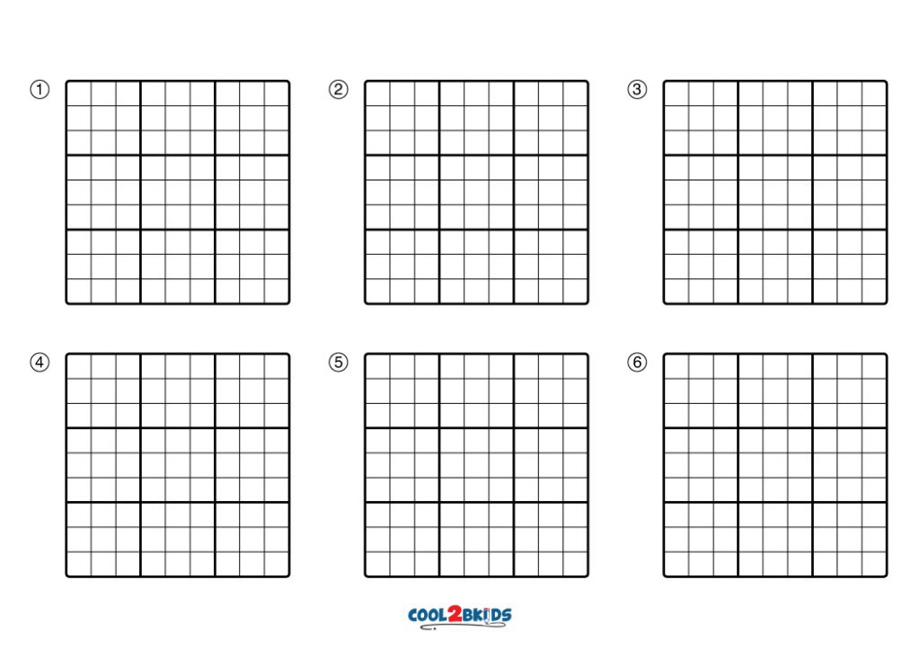 free printable blank sudoku grids