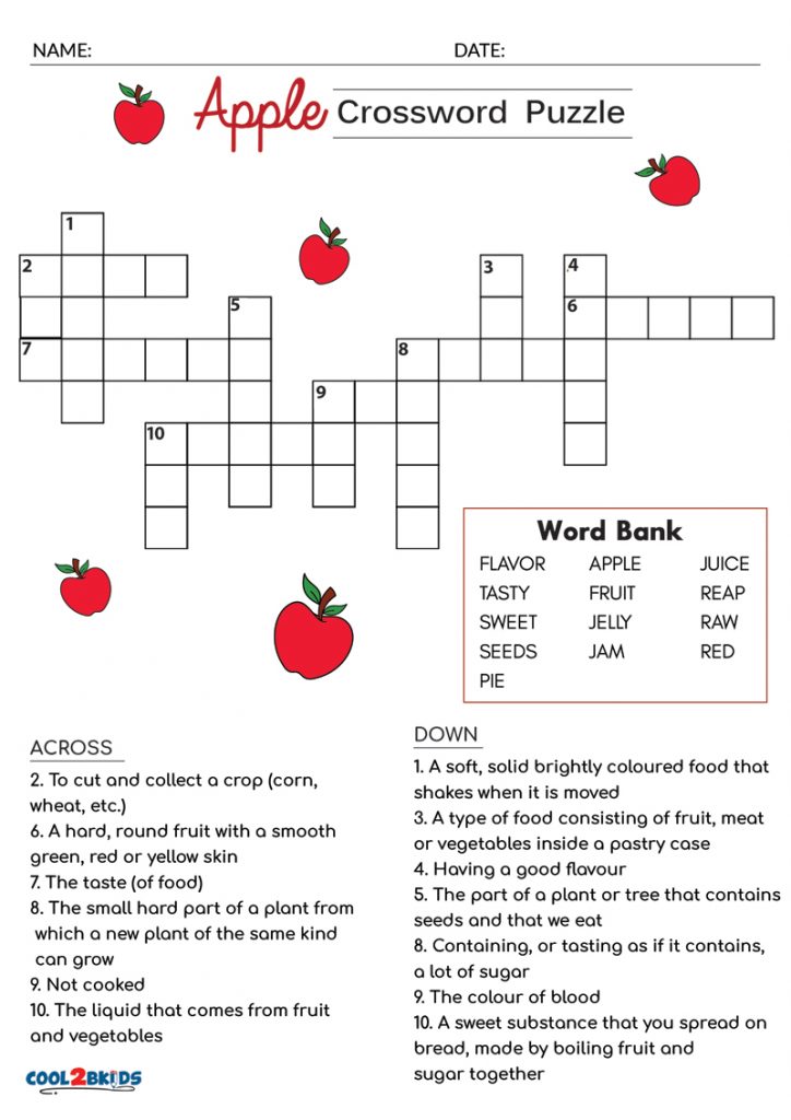 Free Printable Easy Crossword Puzzles