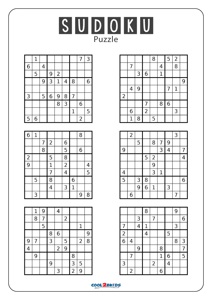 free printable sudoku 6 per page