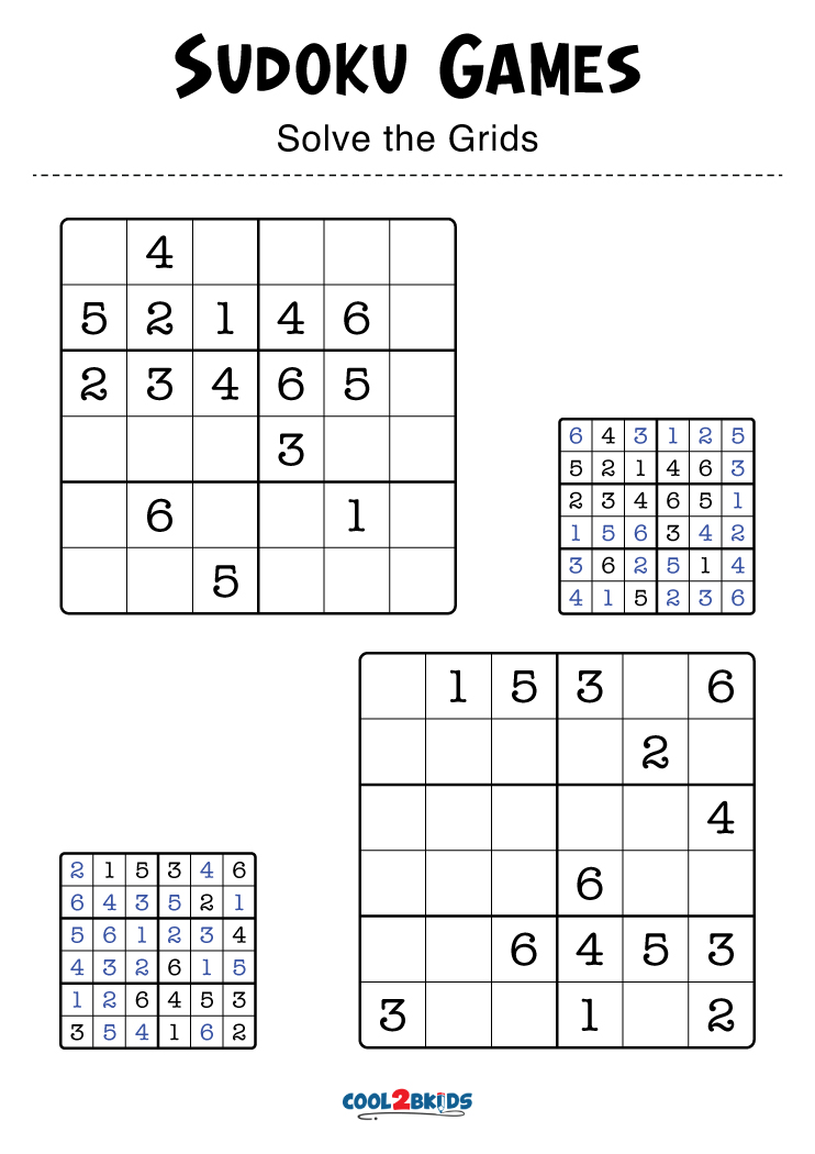 free printable sudoku puzzles cool2bkids