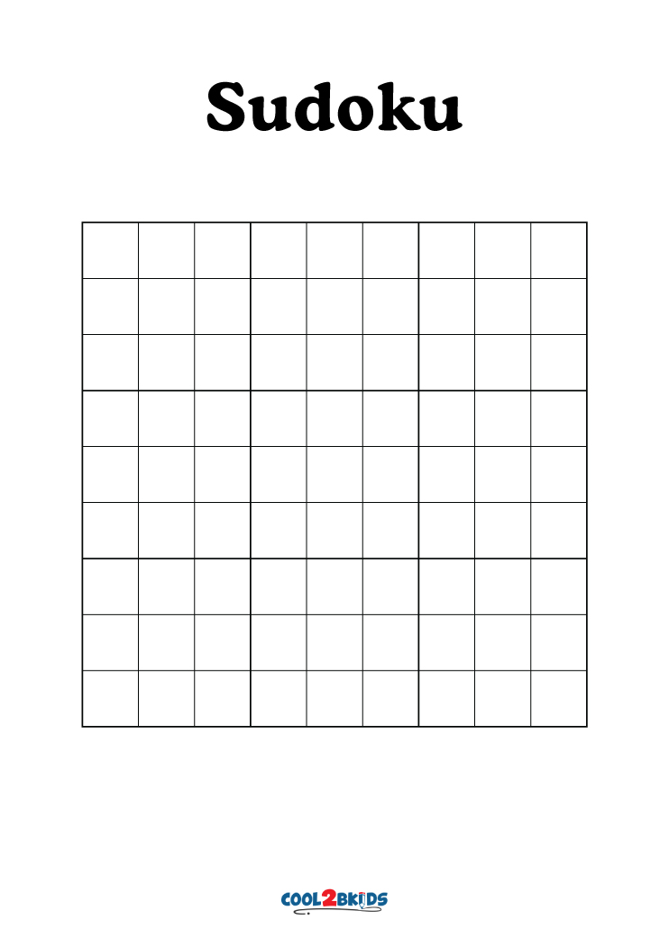 Free Printable Blank Sudoku Puzzles