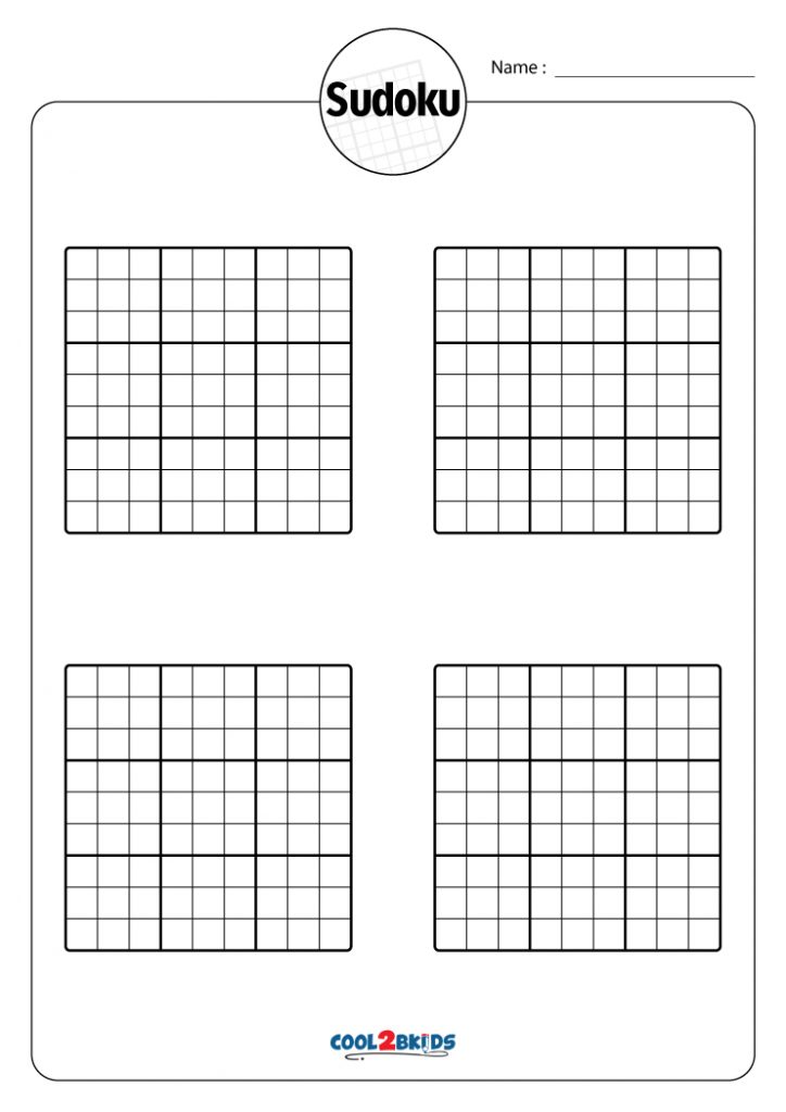 Free Printable Blank Sudoku Puzzles