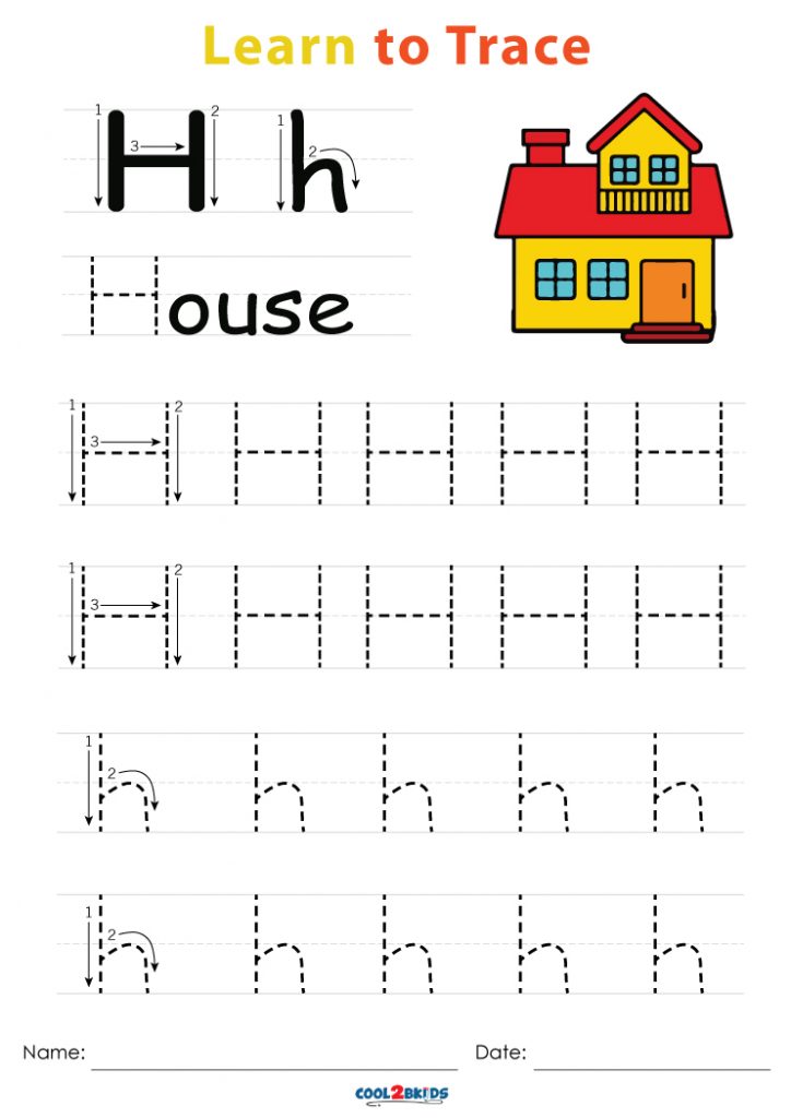 Free Printable Letter H Tracing Worksheets