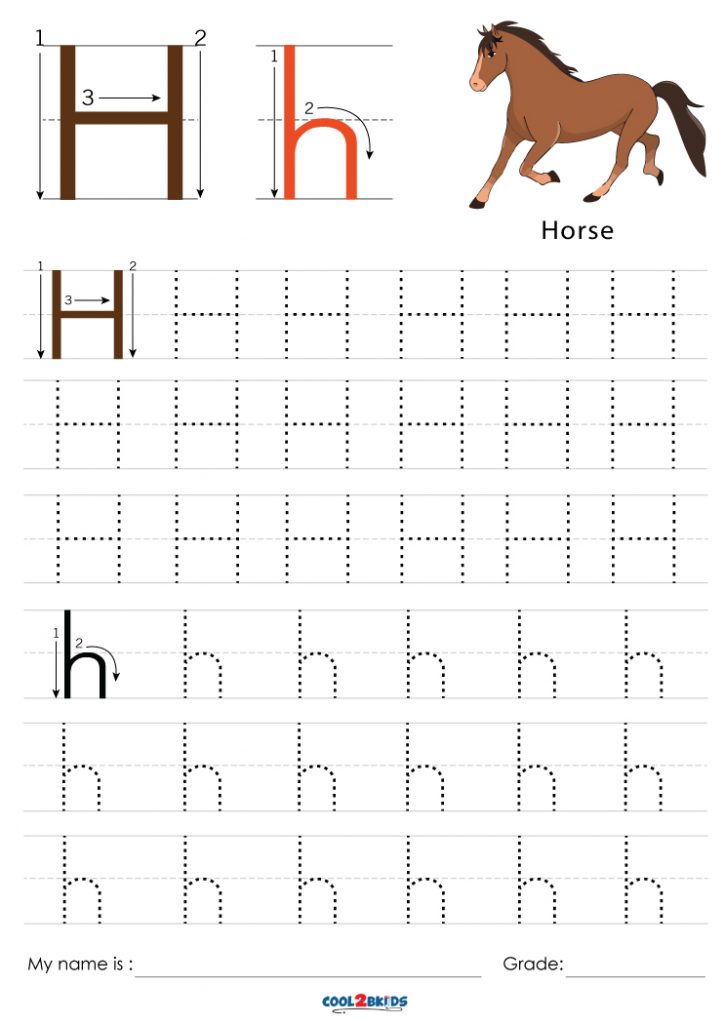 Free Printable Letter H Tracing Worksheets