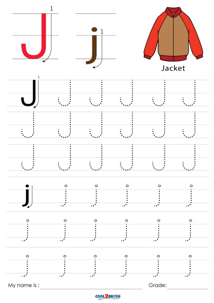 Free Printable Letter J Tracing Worksheets