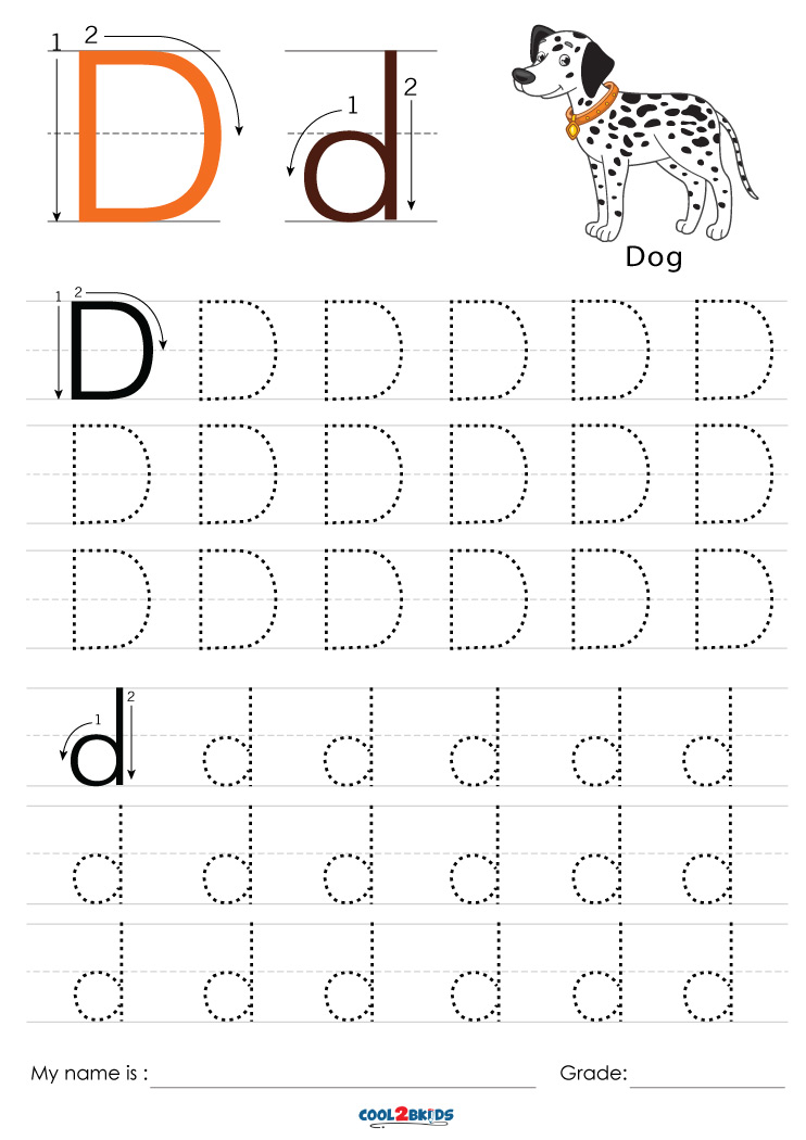 Free Printable Letter D Tracing Worksheets