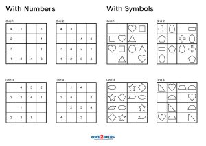 Sudoku 4x4 worksheet