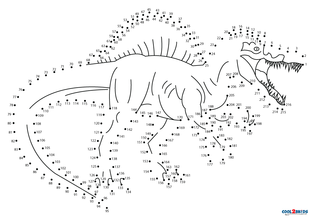 Free Printable Dinosaur Connect the Dots