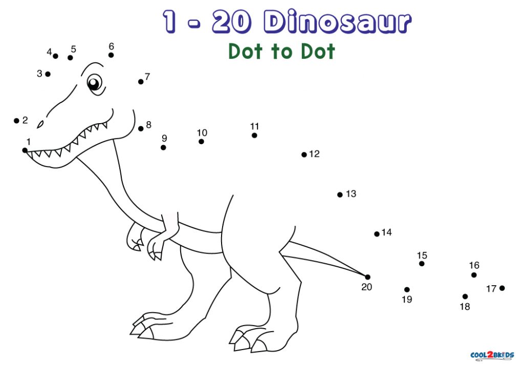 Free Printable Dinosaur Connect the Dots