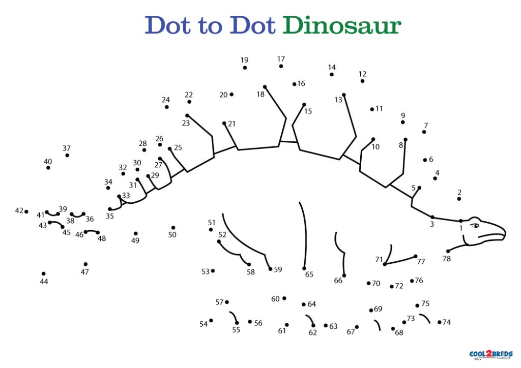 Free Printable Dinosaur Connect the Dots