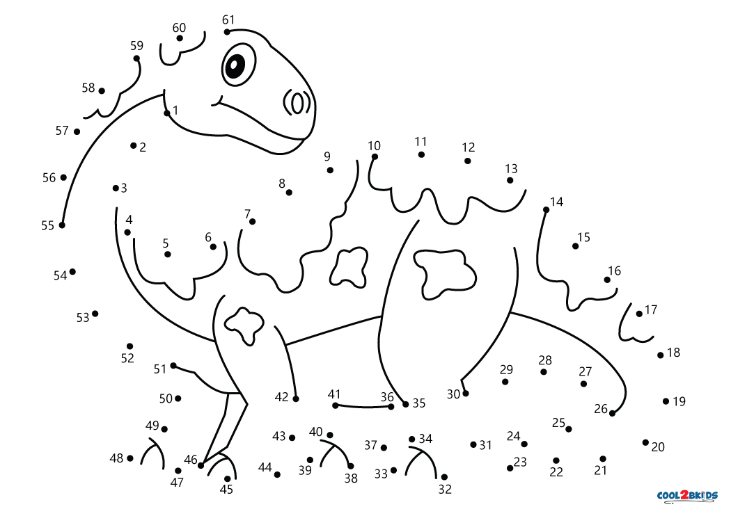 Free Printable Dinosaur Connect the Dots