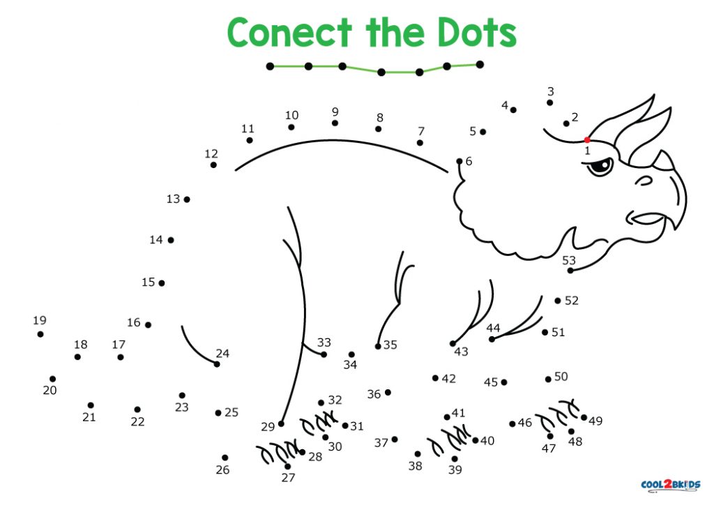 Free Printable Dinosaur Connect the Dots