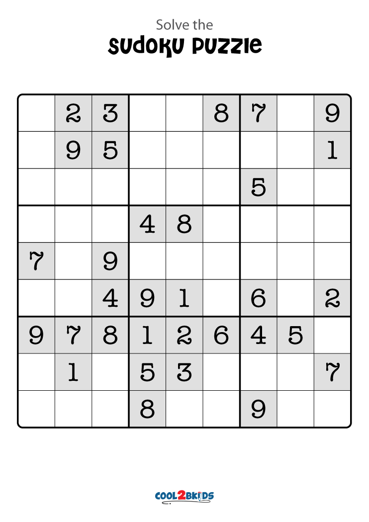 Free Printable Large Print Sudoku Puzzles