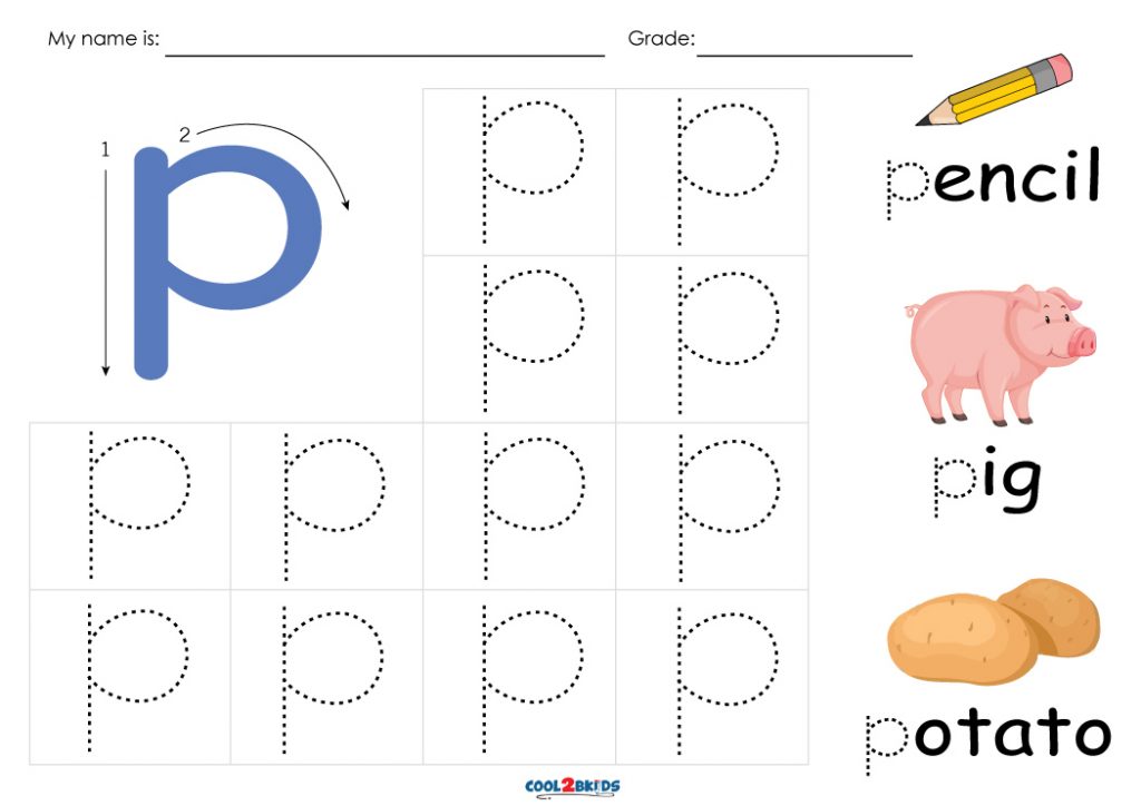 Free Printable Letter P Tracing Worksheets