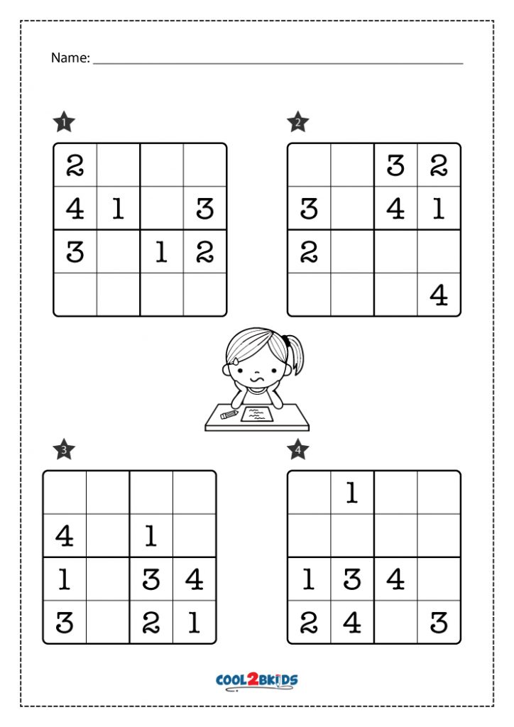 Free Printable 4x4 Sudoku Puzzles