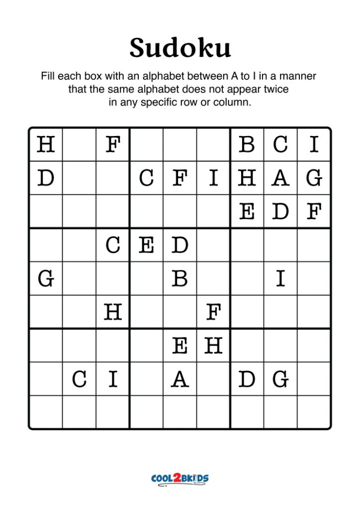 Free Printable Word Sudoku Puzzles