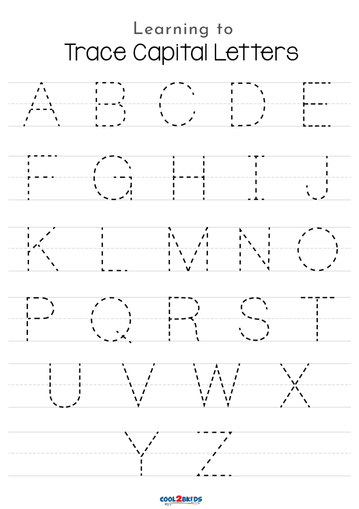 Free Printable Letter Alphabet Tracing Worksheets