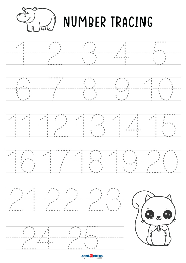 Free Printable Number Tracing Worksheets