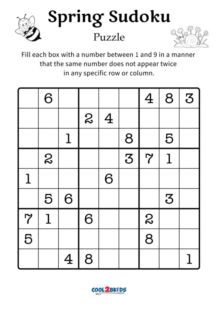 Free Printable Spring Sudoku Puzzles