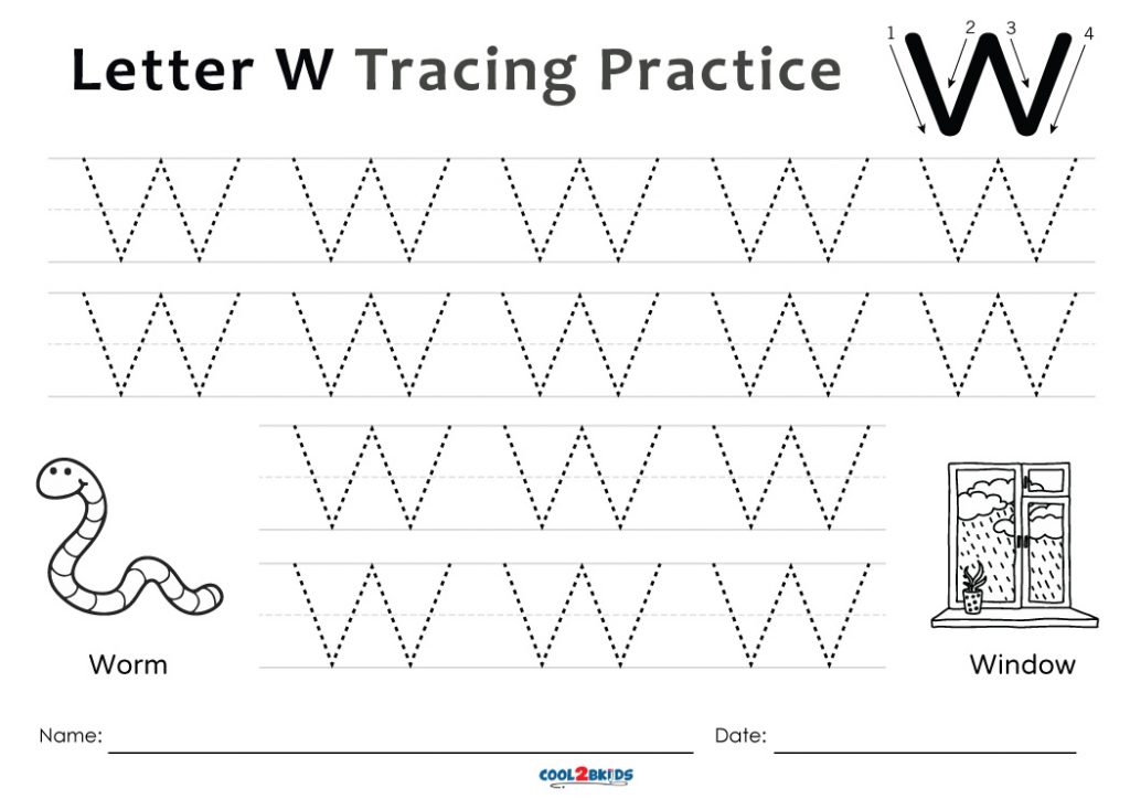 Free Printable Letter W Tracing Worksheets