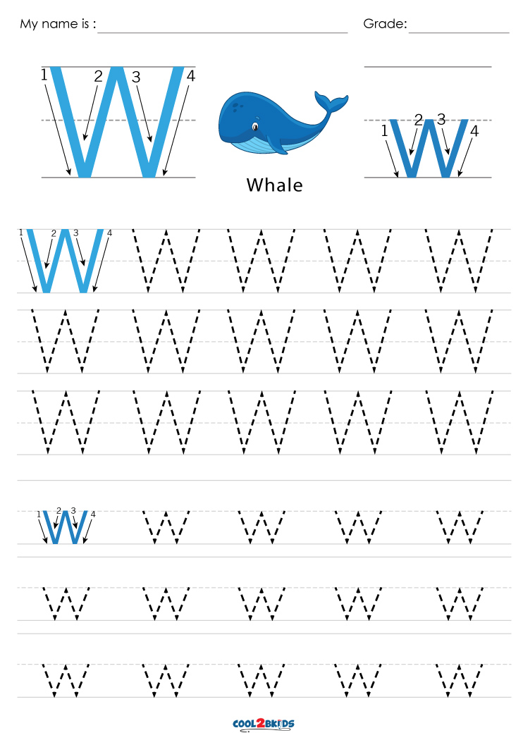 Free Printable Letter W Tracing Worksheets