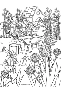 coloring pages of a flower garden
