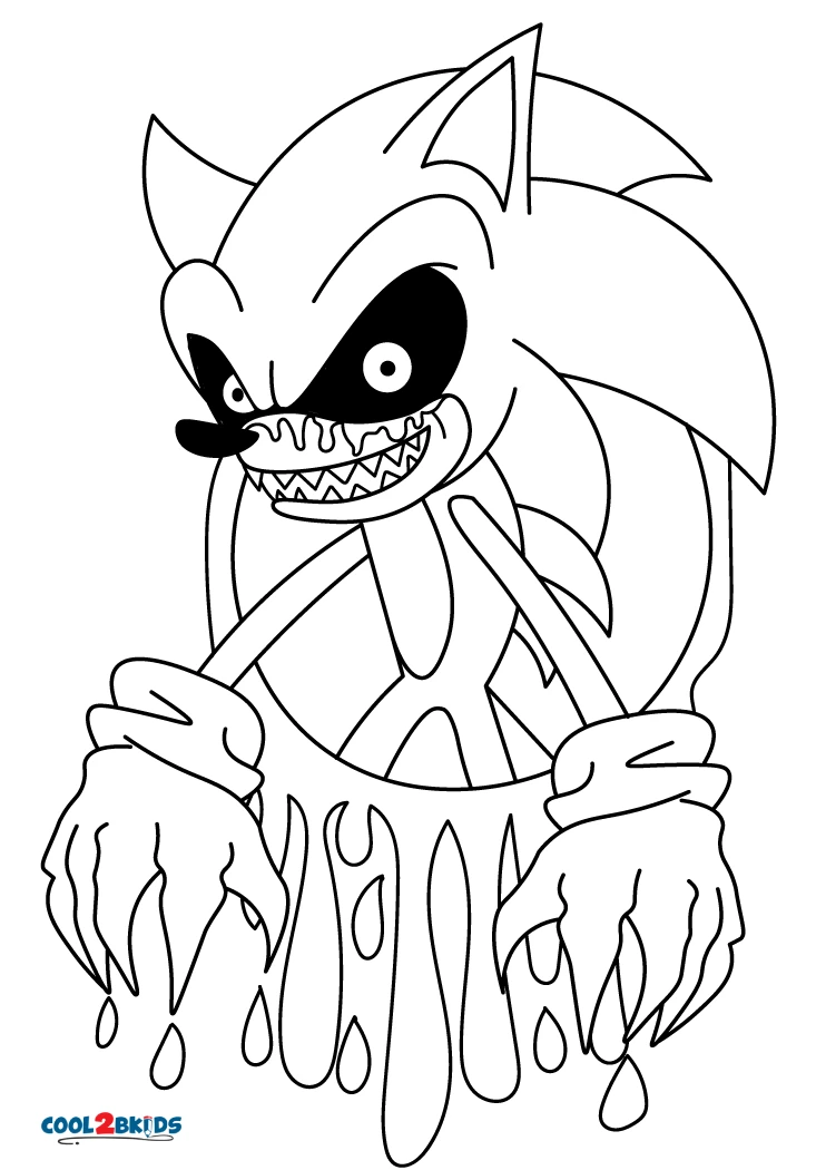 Sonic Exe Nightmare Coloring Pages.  Cartoon coloring pages, Free coloring  pages, Coloring pages