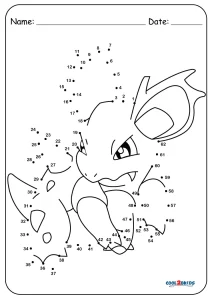 Hitmonlee Pokemon GO dot to dot printable worksheet - Connect The Dots