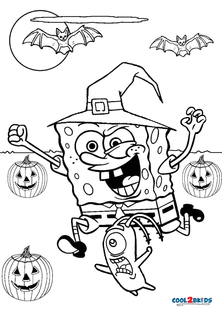 32+ Spongebob Halloween Coloring Pages - PhilippaKiara