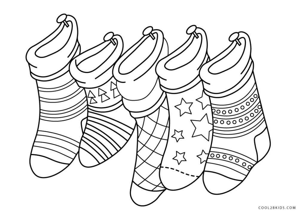 Coloriages Chaussettes de Noël - Cool2bKids