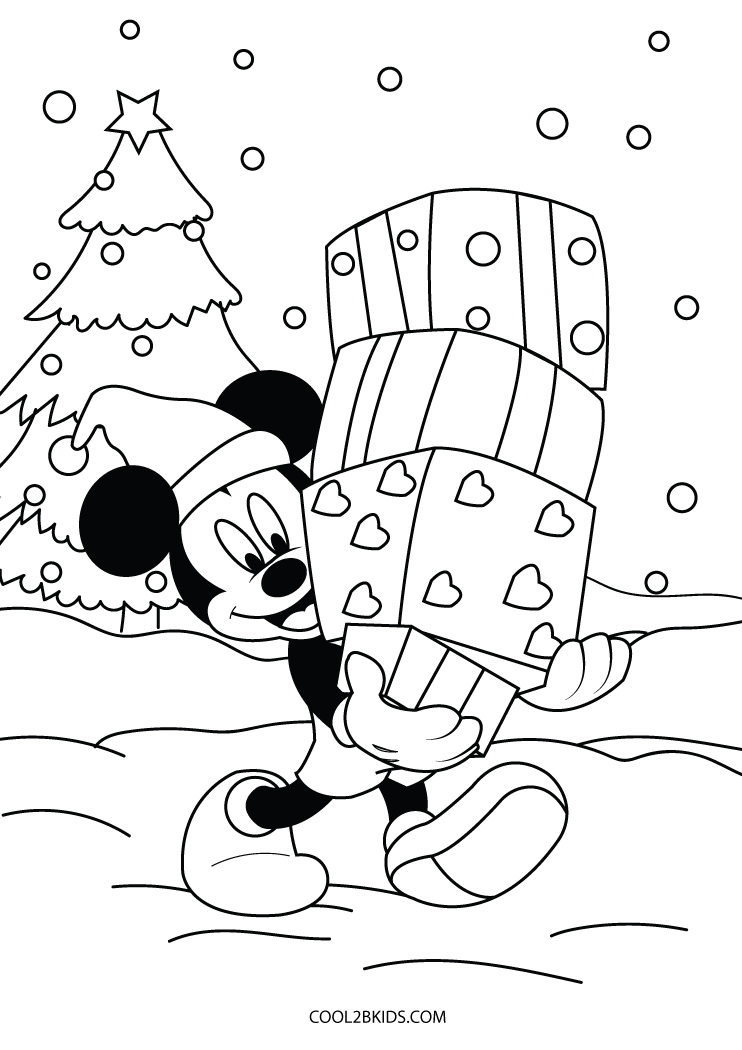 Coloriage Noel Disney Mickey Dessin Noel à imprimer