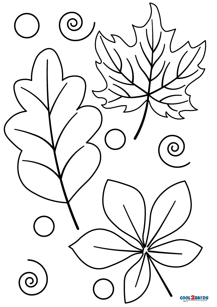 spring leaves coloring pages
