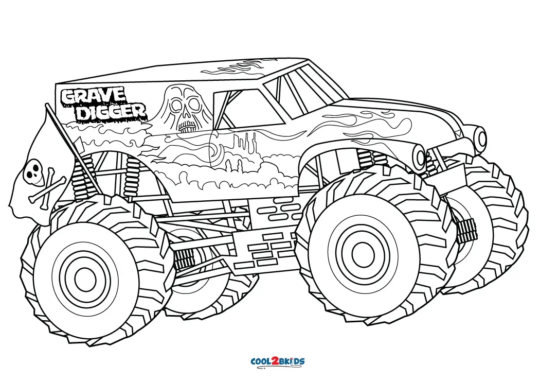 free printable grave digger coloring pages