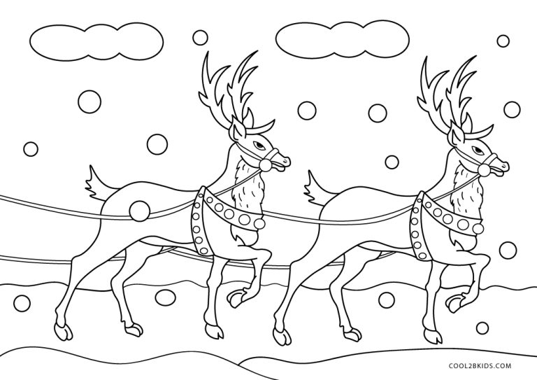 Coloriages - Renne Noël - Coloriages Gratuits à Imprimer